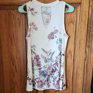 Gaze Floral Tank Top - White and Purple